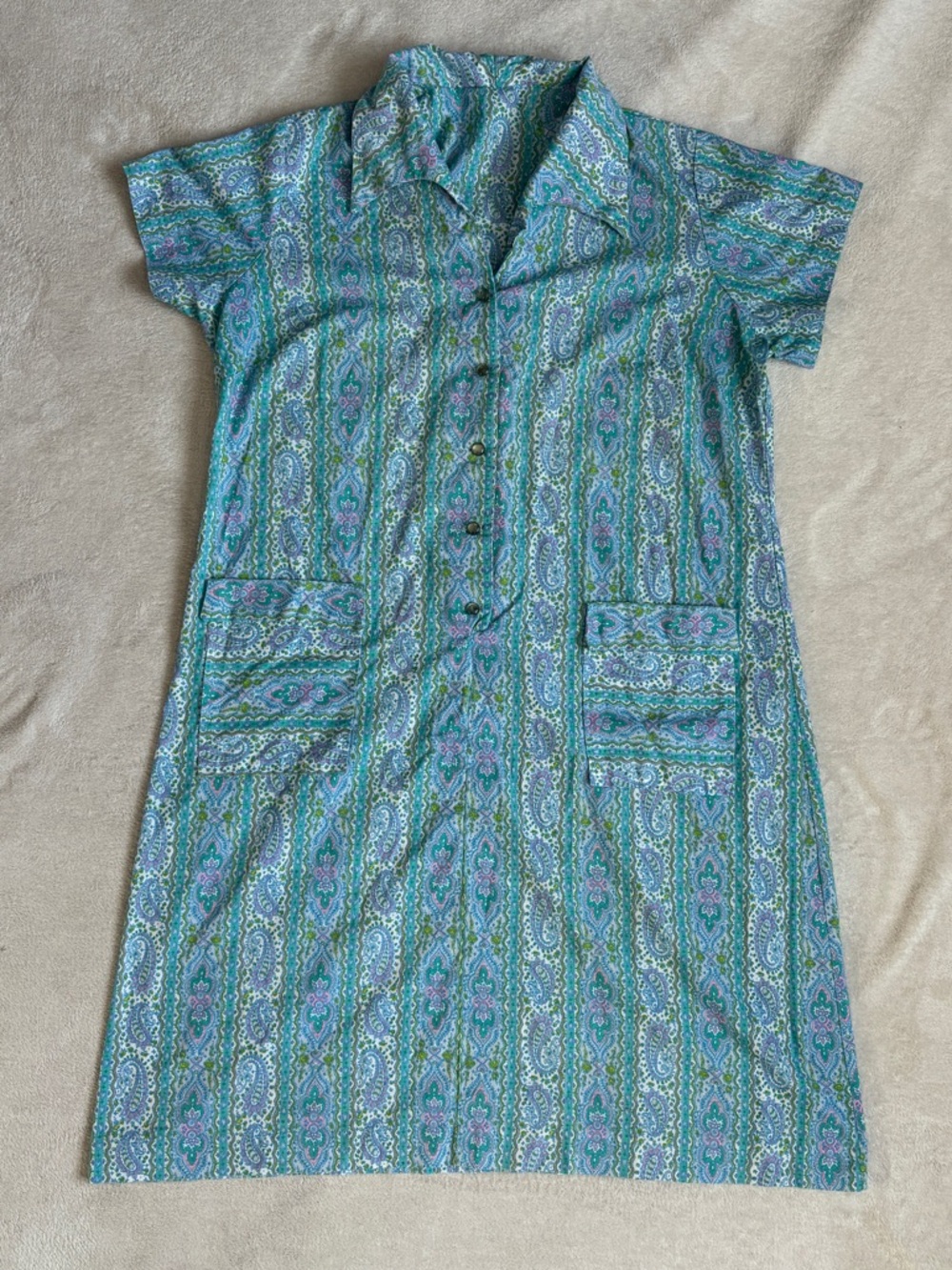 Vintage Paisley Shirt Dress